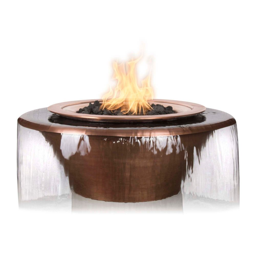 The Outdoors Plus OPT-30FW360-LP 30" Cazo Copper 360° Water & Fire Bowl - Liquid Propane